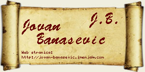 Jovan Banašević vizit kartica